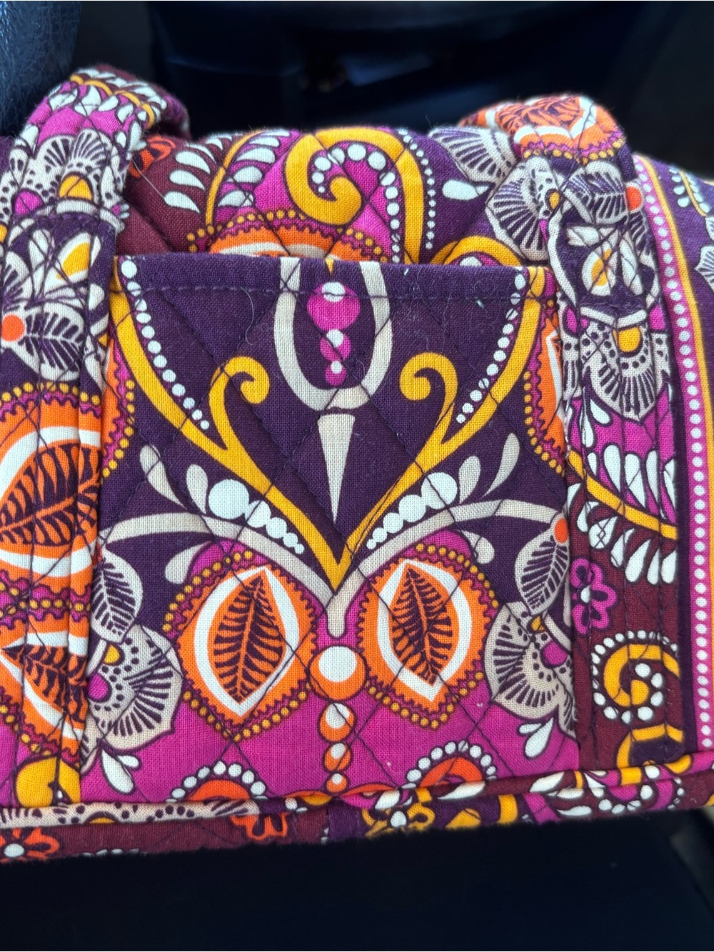 Vera Bradley Quilted Paisley Shoulder Bag - Purple, Pink & Orange